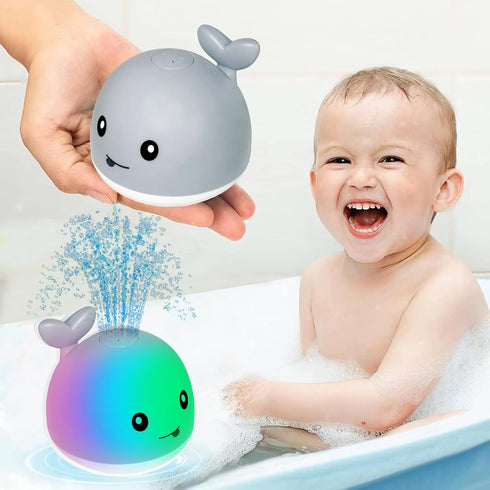 TFS TOP·FANS Baby Whale Bath Toy: Light Up Fountain for 6-12 Months Old, Bathtub Sprinkler Water Toys for Toddlers
