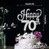 LINGTEER Happy 70th Birthday Silver Rhinestone Cake Topper - Cheers to Seventy Years Old Anniversary Party Cake