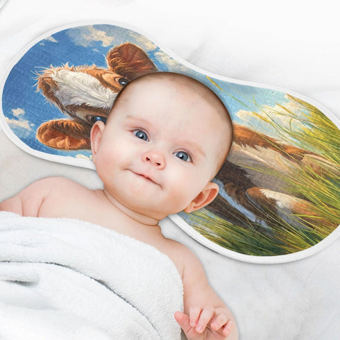 YETTASBIN Cute Cow Muslin Baby Burp Cloth, Super Soft Absorbent Cotton Burp Rag Baby Bibs Feeding Cloth for Newborn