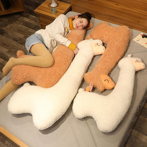 Hofun4U 51 Inch Llama Plush Pillow, Alpaca Stuffed Animal, Christmas Holiday Birthday Gift (Brown)