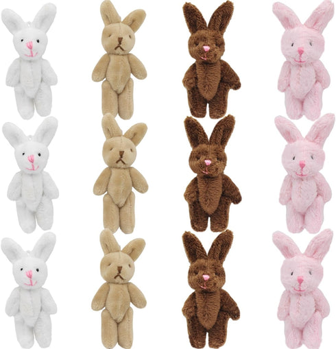 YGbridge Mini Plush Bunny, 12 Pcs Tiny Stuffed Animals, 3.2 Inch Easter Bunny