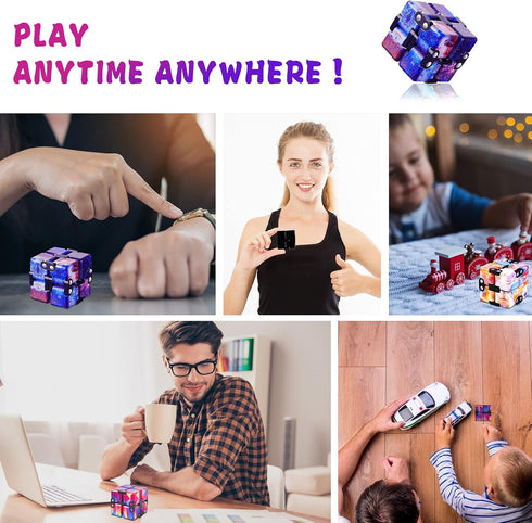 IGINOA 4 Packs Infinity Cube Toy Stress Relieving Game for Kids and Adults,Cute Mini Unique Gadget Anxiety Relief Kill