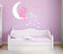 Fairy Wall Decal, I Love You to The Moon and Back, Soft Pink and White, Kids Bedroom Nursery Decor (A19)