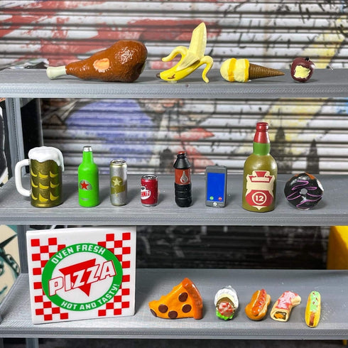 Super Foodie Recooked Action Figure Accessories, 1:12 and Six Inch Scale Miniature Plastic Food Accessories
