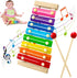 Wooden Xylophone for Kids, Toddler Toy with 2 Mallets, 8 Diatonic Keys for Educational Gifts