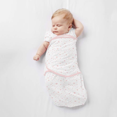 3-in-1 0-4 BreathableBaby Adjustable Soft Premium Cotton Newborn Swaddle Trio Blanket & Wrap, (Infants months) Pink