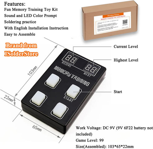 Soldering Practice Kit, Electronic DIY Toy Game Console for Kids, Fun Soldering Project for Students Halloween