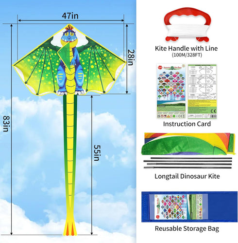YongnKids Kite for Kids Age 4-8 8-12, Large Easy to Fly Kites with 328ft String for Beach Trip & Outdoor Games