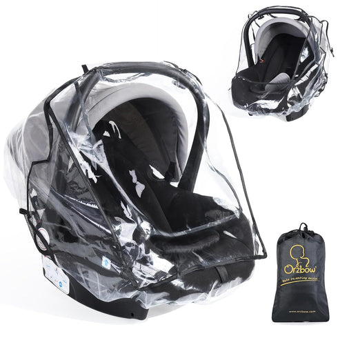 Universal Car Seat Rain Cover, Food Grade EVA, Waterproof Weather Shield for Infant Car Seat with Storage Bag
