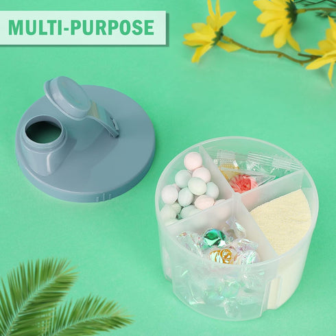 Accmor 2 Pack Baby Formula Dispenser On The Go, Non-Spill Rotating Four-Compartment Formula Container to Go, Milk