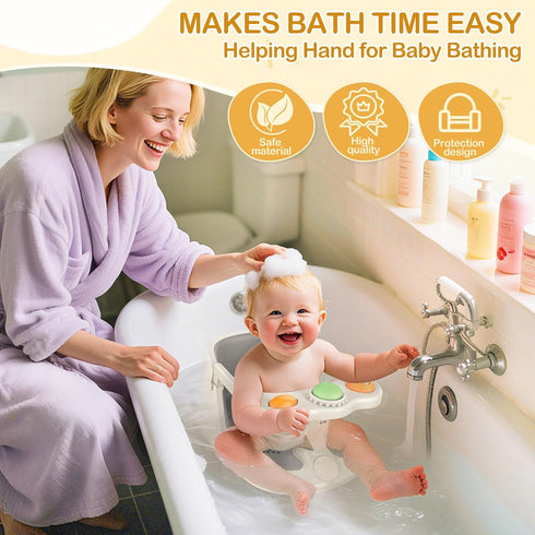ZWRTU 6 Baby Bath Seat for Babies Months & Up - Non-Slip Toddler Bath Seat for Baby & Newborn with Suction Cups, Safe