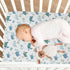Vdsrup 39 27 5In Crib Sheets for Boys Girl Turtles Neutral Mini Crib Mattress Sheets Fitted, Blue Green Toddler Baby