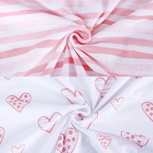 Bassinet Sheets 100% Jersey Knit Cotton Fitted for BIERUM Baby Bassinet and Mika Micky Bedside Sleeper, 2 Pack