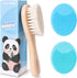 SAMEBUTECO Baby Hair Brush Set,3 in1 Kit,1 Pack Goat Hair Bristles Brush