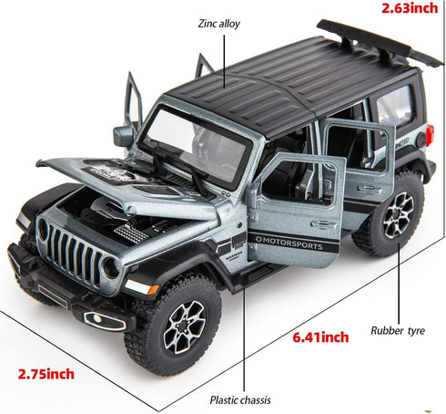 WAKAKAC 7 1/32 4-8 Compatible for Door Wrangler Toy Car Die-cast Pull Back Model Car with Sound and Light Toy Vehicle