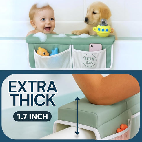 HUX Baby Elbow Set, Elbow Comfortable Baby Bath Kneeler and Rest Pad Non-Slip Bathtub Kneeling Pad for Bathing Baby