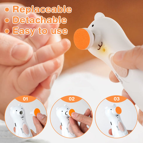 Trimmer Trimmer 12+Months, haakaa Electric Nail Replacement Pads Baby Nail Heads for Standard Baby Nail File, Suitable