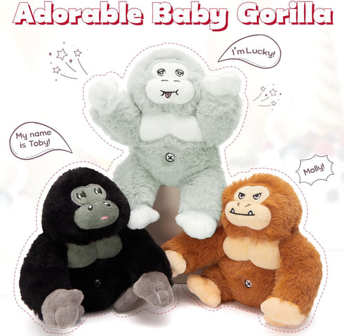 19.6" MaoGoLan Giant Gorilla Stuffed Animals - Large Plush Gorilla with Babies, Soft and Cuddly Companion Toy Gifts