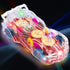 Light Up Transparent Gear Racer Toy Car - Bump and Go with Colorful Gears, Music & LED Effects for Kids 3+