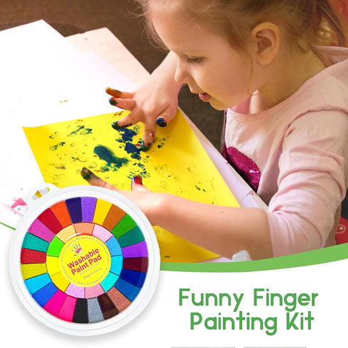 36 Colors Finger Paint Kit,Washable Funny Finger Painting Kit with Book,Art Painting Supplies for Painting DIY