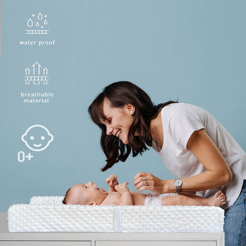 YENING 27" 16", Mini Baby Diaper Changing Pad for Dresser Top with Cover x Waterproof Lining Small Foam Contoured