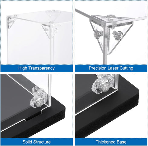 MECCANIXITY Acrylic Display Case, 4''x4'' Clear Dustproof Display Box Storage Organizer for Collectibles Action Figures