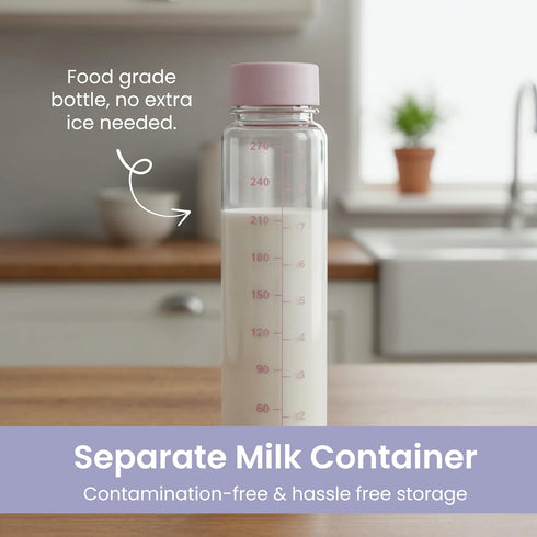 15 Pack, 9oz (270ml) Portable Breast Milk Cooler Keeps Milk Cold Up to Hours, Triple-Wall Vacuum Insulated Stainless