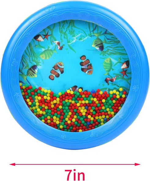 Musfunny Ocean Drum - Blue Gentle Sea Sound Music Gift for Kids, Educational Drum Tool