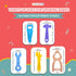 Teething Tools Teether for Baby - 5 Premium Silicone Baby Teething Toys with 2 Straps and Travel Bag