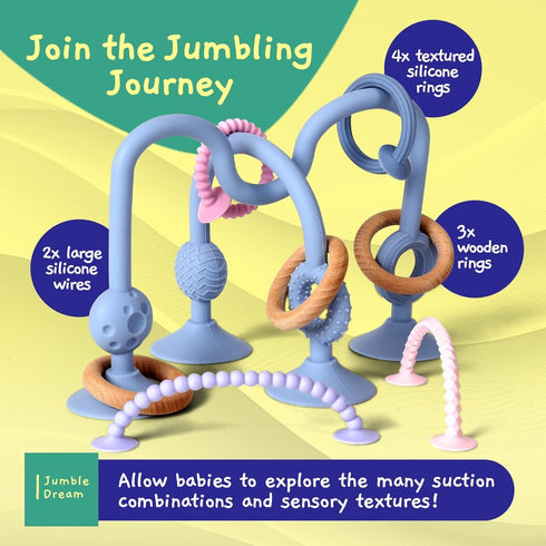 Jumble Jangle Baby Teething Toys BPA-Free, Multi Purpose High Chair Toys & Sensory Toys for Kids with Autism: Suction