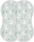 decor gift 4 Pack 22x11in Cotton Baby Burp Cloths Easy Care Mint Six Playful Bunny spit up Cloth for Gender Neutral