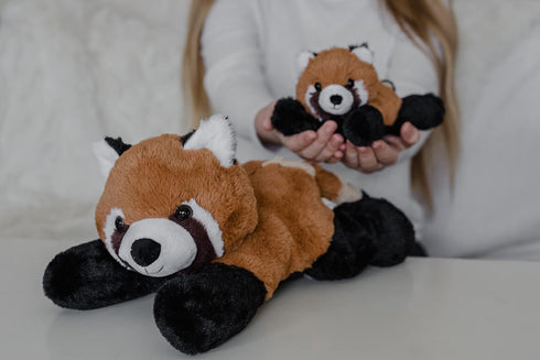 Mother & Baby Red Panda Plush Set | Super Soft Stuffed Animal for Kids' Bedroom | 17-in Plushies