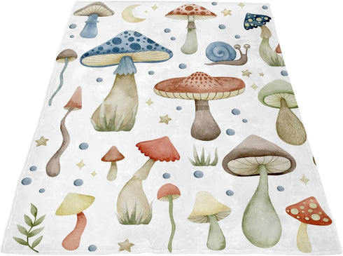 Mushroom Baby Blanket, Mushroom Baby Nursery Bedding Blanket, Custom Mushroom Baby Receiving Blanket, Blanket, Baby
