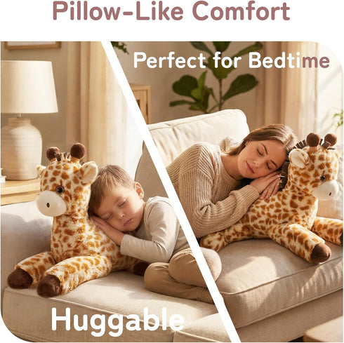 20 Inch 3.3lb Niuniu Daddy Weighted Giraffe Stuffed Animal for Kids & Adults, Large Plush Toy with Soft Fur, Weighted