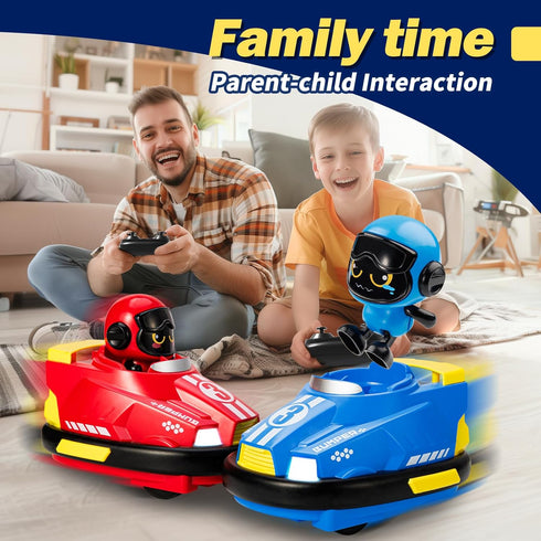 2 Pack Remote Control Bumper Cars Toys for Ages 5-7, RC Cars for Ages 2-4 Toddlers, Birthday Gift for Boys