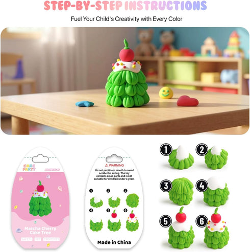 hittaty 12 Air Dry Clay Kits for Kids - Cake Themed Model Magic Clay, Boxes Molding Clay for Kids with Sculpting Tools