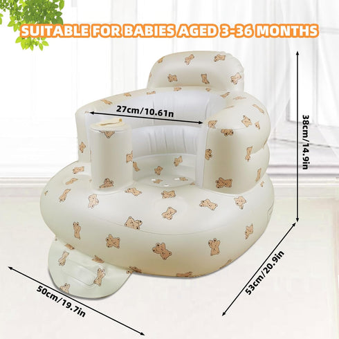 3-36 AGITVPS Upgrade Inflatable Baby Seat with Tray for Babies Months, Built in Air Pump Bumbo Seat with Tray, Baby