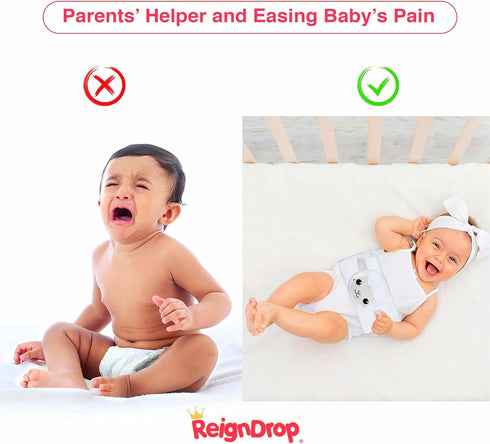 ReignDrop Set Pack, Pack) Colic Relief for Newborns Gas Relief with Belly Band, Gel Storage Bag Soothing Calming Warm