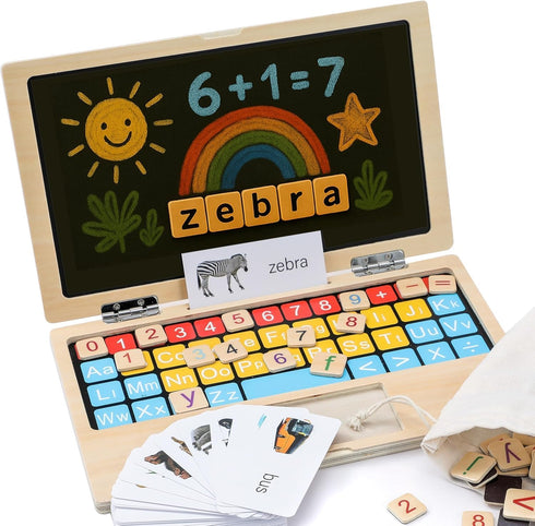 11.8" 3 3 4 5 6 7 8 Montessori Toys Laptop Preschool Learning Activities Year Old Boy Gift, Pretend Play Toddlers