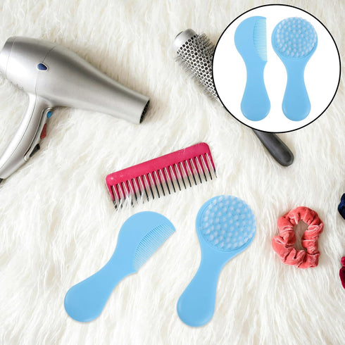 Set Abaodam Hair Brush and Comb for Infants Soft Bristle Scalp Brush with Fine Tooth Grooming Comb for Cradle Scalp