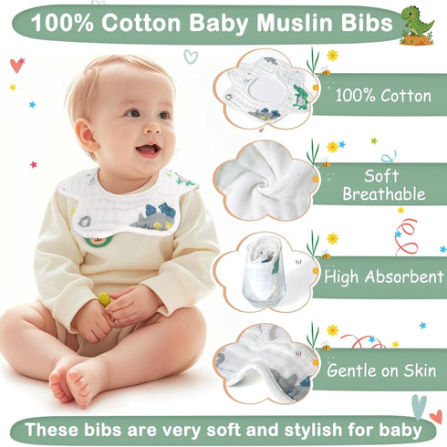Sublaga 5 Set, 32x32 3 Set Pcs Baby Towel in Hooded Bath Towel, Pcs Baby Washcloths and Cotton Baby Bibs for Newborns