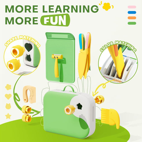 Set Set,Safe Set Toddler Cooking with Storage Box-Kids Kitchen PP Material Montessori Kitchen Tools for Real