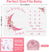 Baby Monthly Milestone Blanket, Precise Hour Moments with Knitted Hat,51”L x40”W,Recording 1 to 12 Months Moments,Thicker Extra Soft Flannel,Best Photography for Newborn,Baby Girl(Pink Flower) by MYPIN