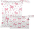 Haskirky Pink Bows Hearts 2 Pcs Cloth Diaper Wet Dry Bags,Waterproof and Washable