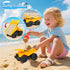 Fegalop 14Pcs Sets, Set Bag,Summer Beach Toys, Sand Toys with Construction Vehicle and Collapsible Beach Bucket, Animal