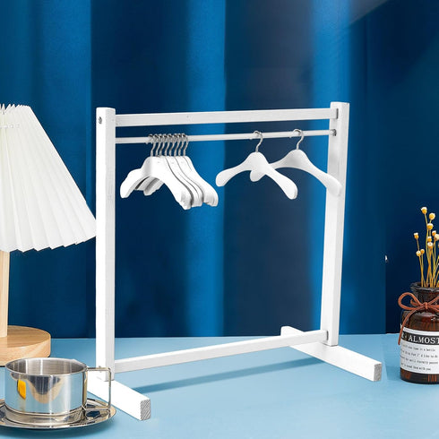 22 18 Inch Civaner Pcs Doll Garment Rack with Wooden Clothes Hanger for Girl Doll Clothes Mini Hangers Wardrobe
