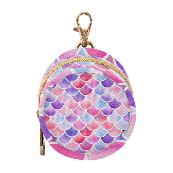 PYBUG Scallop Shape Round Pacifier Storage Case, Polyester & TPU Lined with Hook