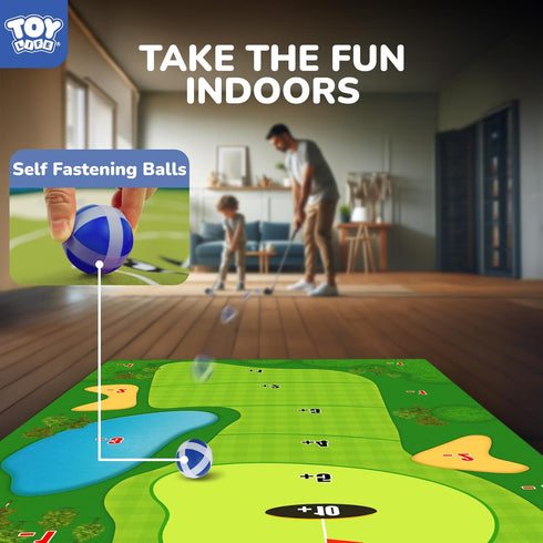 TOY Life Chipping Golf Game Mat, Indoor Outdoor Games for Kids & Family, Backyard Golf Set