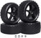 Hobbypark Front and Rear Tires & Wheels Set, 12mm Hex Hubs for Redcat HPI Exceed RC 1/10 Off Road Buggy