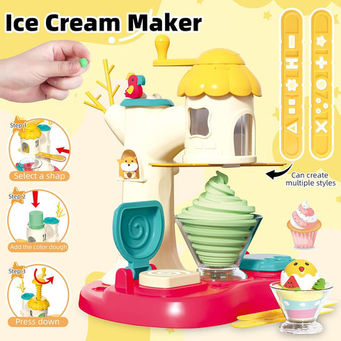 Kaelinda 77 4 1 Sets 2-4-8, 3 4 5 6 Pcs in Playdough for Kids Age Dough Accessories Tools Kit, Ice Cream, Noodle Cake